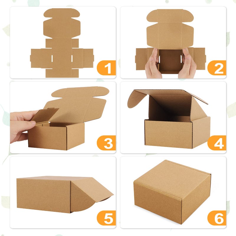 Eupako Small Shipping Boxes 4x4x2 Inches - 50 Pack Brown Corrugated Cardboard boxes for Packaging Small Business, Mailer Box - Image 5